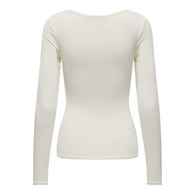 Only onlea l/s deep neck top jrs noos 15302647 cloud dancer 06012.198.0278 large