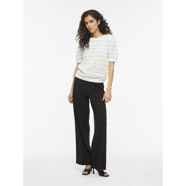 Vila vidalo o-neck s/s stripe knit-noos 14106601 white alyssum/nantucket 06613.241.0031 large