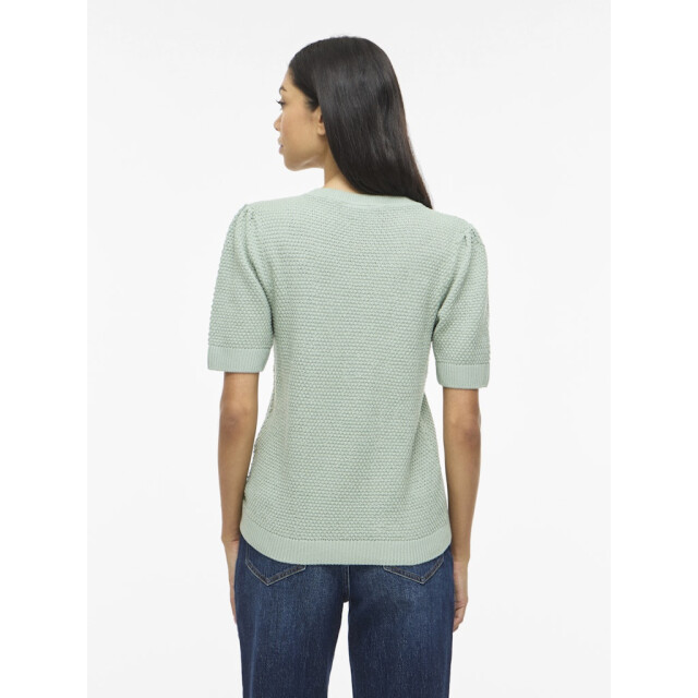 Vila vidalo o-neck s/s knit top noos 14084421 blue surf 06613.315.0015 large