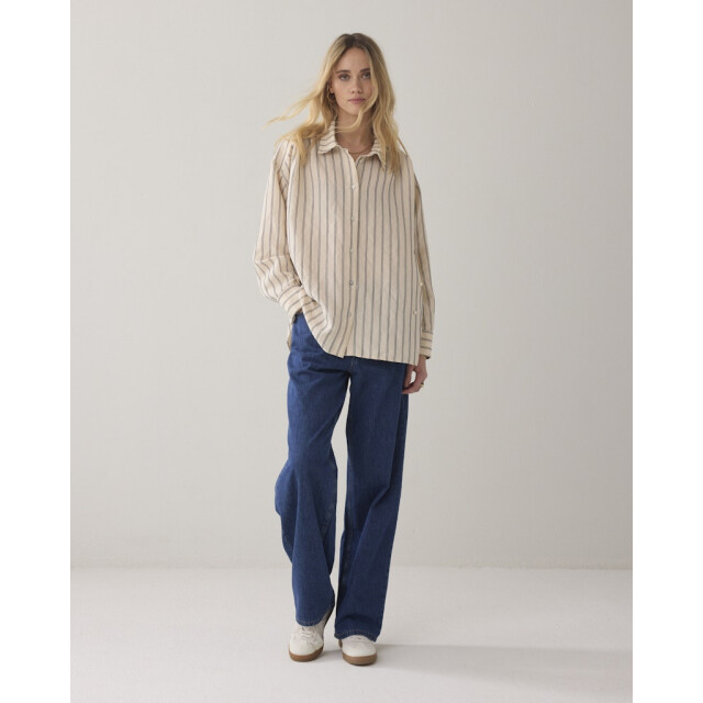 Summum blouse adjustable chenille stripe 2s55-12374 107 ivory midnig 06615.170.0072 large