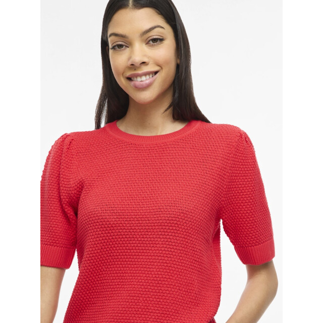 Vila vidalo o-neck s/s knit top noos 14084421 hibiscus 06613.640.0003 large