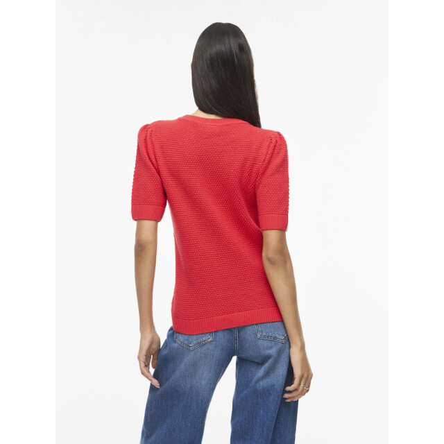 Vila vidalo o-neck s/s knit top noos 14084421 hibiscus 06613.640.0003 large