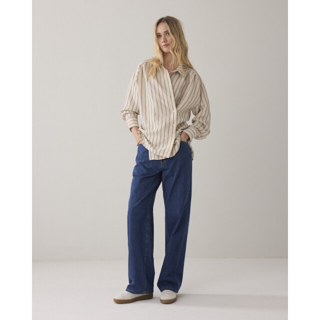 Summum blouse adjustable chenille stripe 2s55-12374 107 ivory midnig 06615.170.0072 large