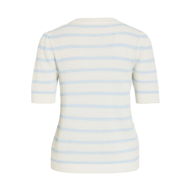 Vila vidalo o-neck s/s stripe knit-noos 14106601 white alyssum/nantucket 06613.241.0031 large