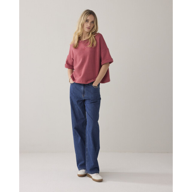 Summum top short sleeve sweat 3s5267-30775 559 brick red 06011.675.0003 large