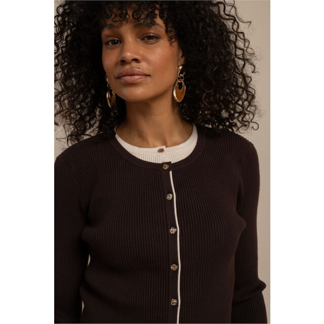 Studio Anneloes sienna cardigan 13603 8700 espresso 06741.840.0086 large