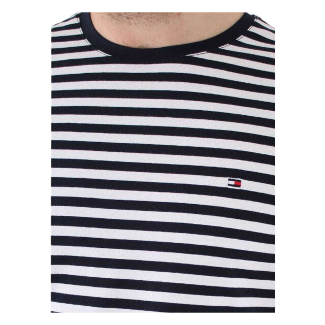 Tommy Hilfiger Heren t-shirt met streepjes UTNA1347_whiteblack large