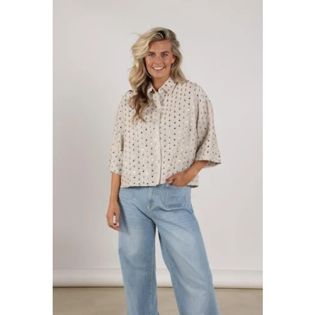 Nukus Nks02205 316 leena blouse paillet sand/cloudy NKS02205 316 large