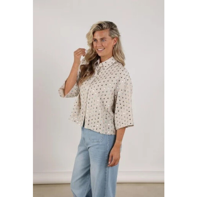 Nukus Nks02205 316 leena blouse paillet sand/cloudy NKS02205 316 large