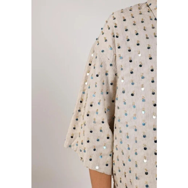 Nukus Nks02205 316 leena blouse paillet sand/cloudy NKS02205 316 large