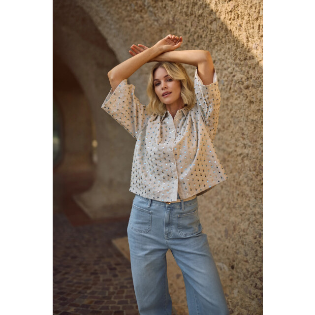 Nukus Nks02205 316 leena blouse paillet sand/cloudy NKS02205 316 large