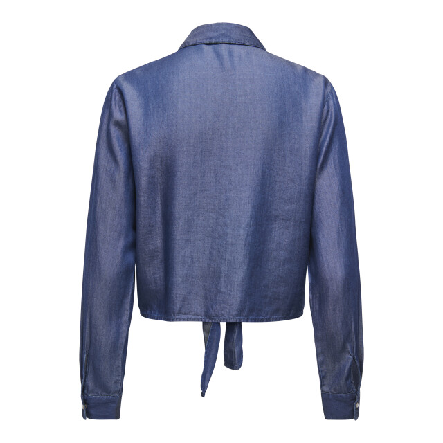 Jacqueline de Yong jasper l/s knot shirt wvn 15252957 dark blue denim 06615.267.0156 large