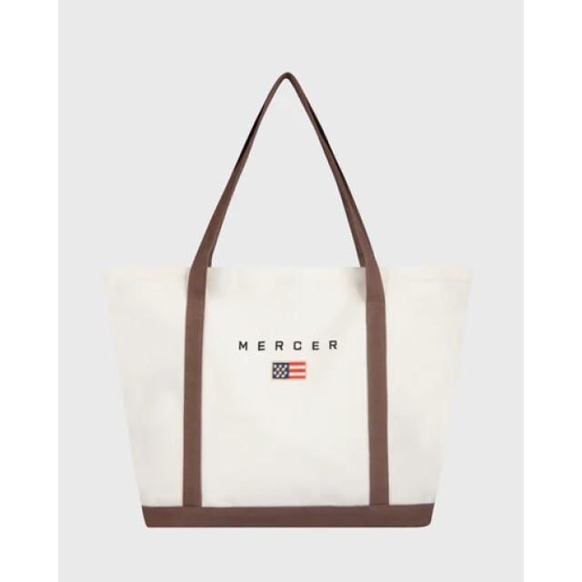Mercer Amsterdam the mercer canvas bag meac261009 157 white/brown 06851.849.0006 large
