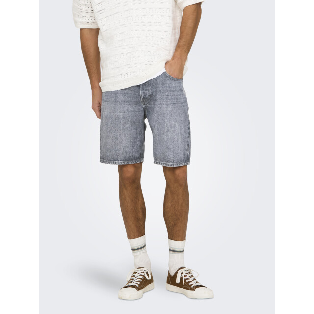 Only & Sons onsedge mg 2042 tai dnm shorts noos 22032042 medium grey denim 05414.940.0037 large