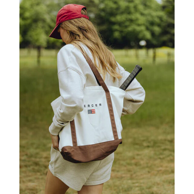 Mercer Amsterdam the mercer canvas bag meac261009 157 white/brown 06851.849.0006 large