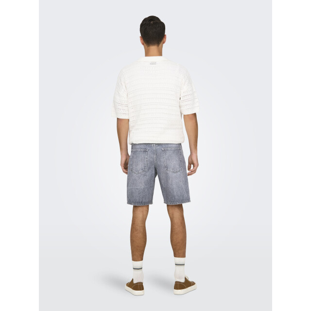 Only & Sons onsedge mg 2042 tai dnm shorts noos 22032042 medium grey denim 05414.940.0037 large