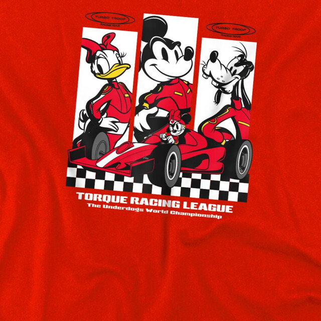 Disney Kinderen/kinderen race league mickey mouse & vrienden t-shirt UTTV30528_red large