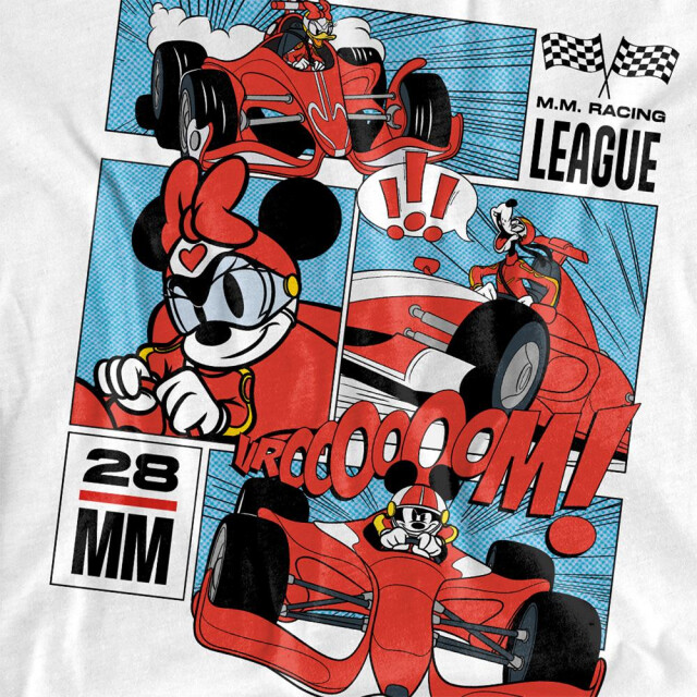 Disney Kinderen/kinderen racing mickey mouse & friends strip-t-shirt UTTV30529_white large