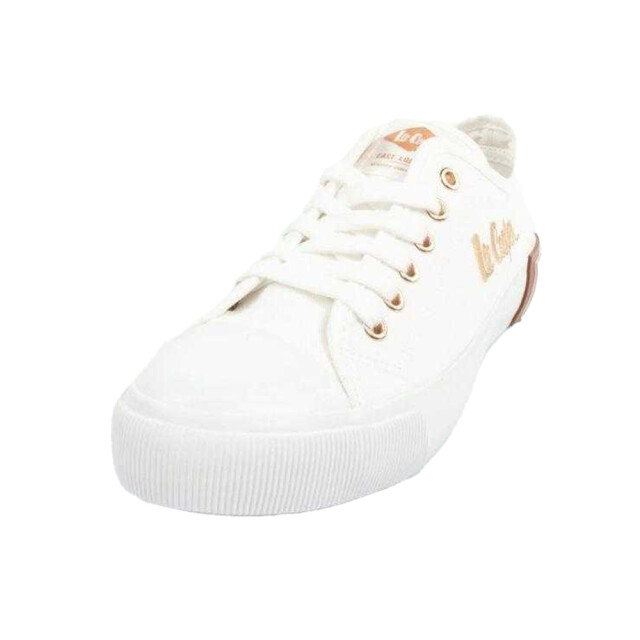 Lee Cooper Dames gouden logo trainers UTPP10772_white large