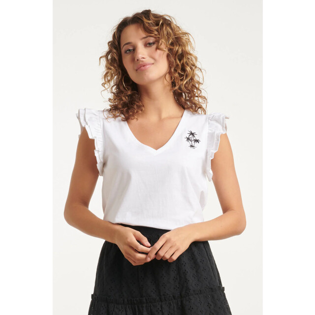 Smashed Lemon 24175 te top met speelse ruches palmboom borduursel | 8720331249641 large