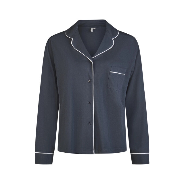 By Louise Dames pyjama set lang modal met knoopsluiting donker BL-6288-02 large