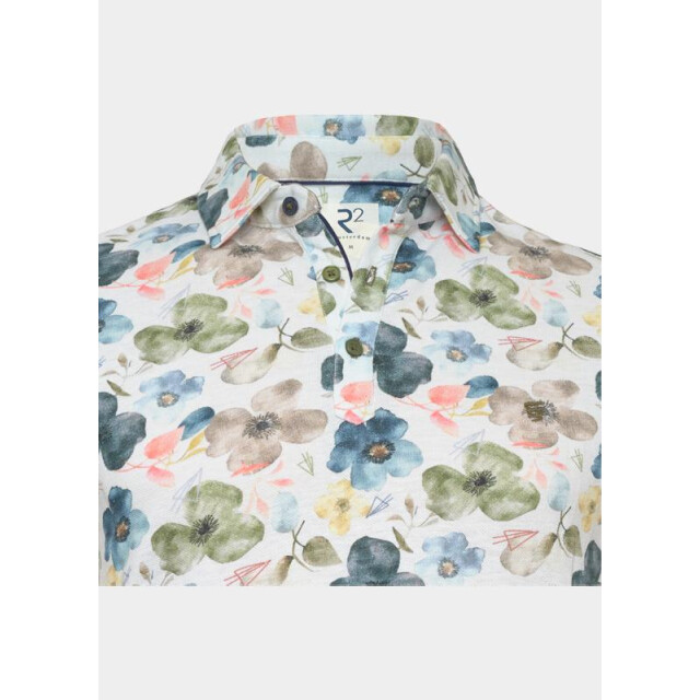 R2 Amsterdam Polo korte mouw colour flower cotton lin 132.polo.006/073 203680 large