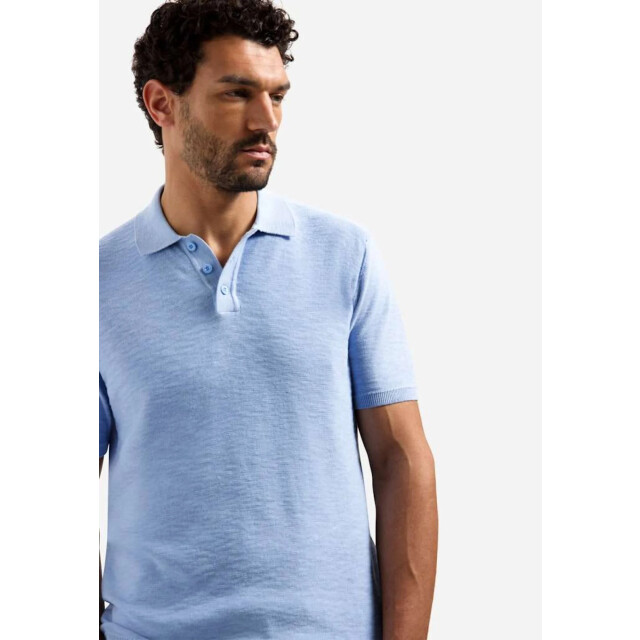 No Excess Pullover short sleeve polo slub blue 31240263SN-030 large