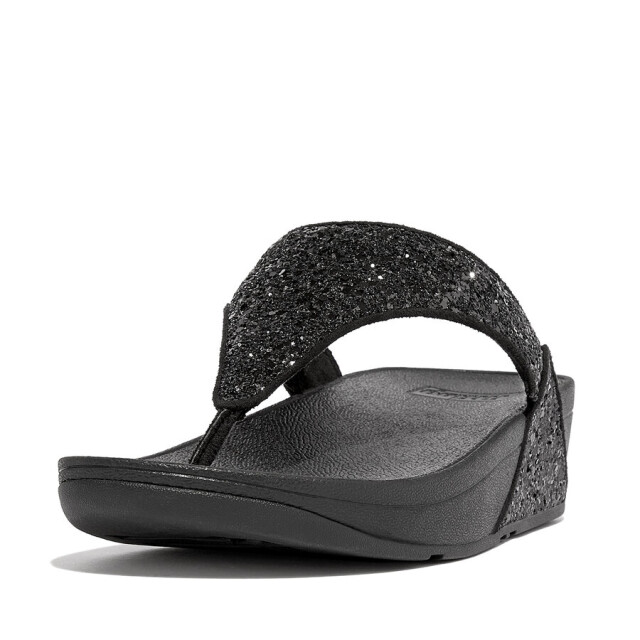 FitFlop Fitflop™ lulu glitter slippers dames – comfort teenslippers FitFlop™ Lulu Glitter Slippers Dames – Zwart Comfort Teenslippers large