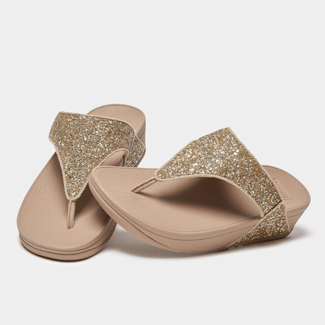 FitFlop Fitflop™ lulu glitter slippers dames – latte beige comfort teenslippers FitFlop™ Lulu Glitter Slippers Dames – Latte Beige Comfort Teenslippers large
