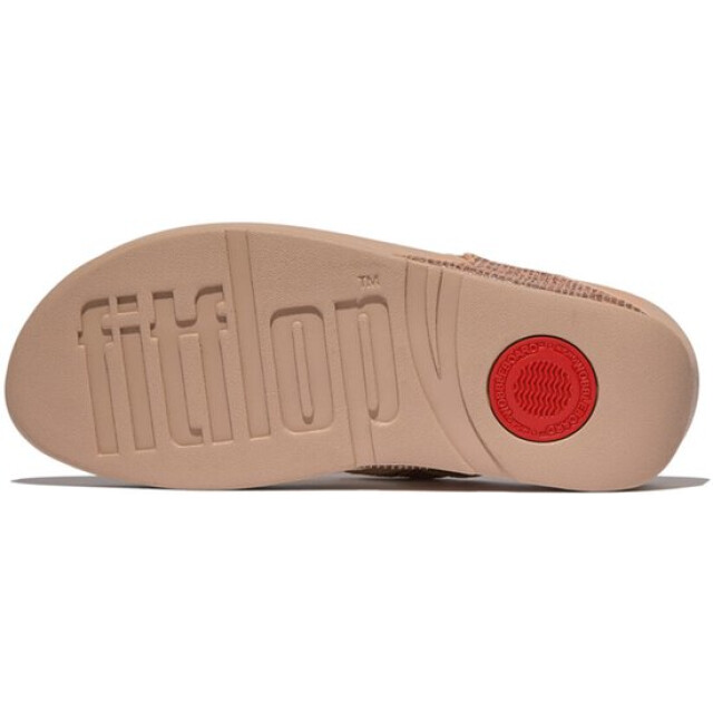 FitFlop Fitflop fitflop™ lulu crinkled-shimmer toe-post metallic FitFlop FitFlop™ Lulu Crinkled-Shimmer Toe-Post Metallic Beige large