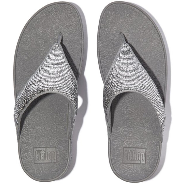 FitFlop Fitflop fitflop™ lulu crinkled-shimmer toe-post seen FitFlop FitFlop™ Lulu Crinkled-Shimmer Toe-Post Silver Seen large