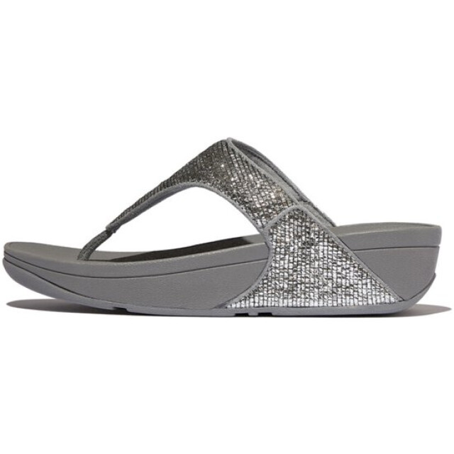 FitFlop Fitflop fitflop™ lulu crinkled-shimmer toe-post seen FitFlop FitFlop™ Lulu Crinkled-Shimmer Toe-Post Silver Seen large