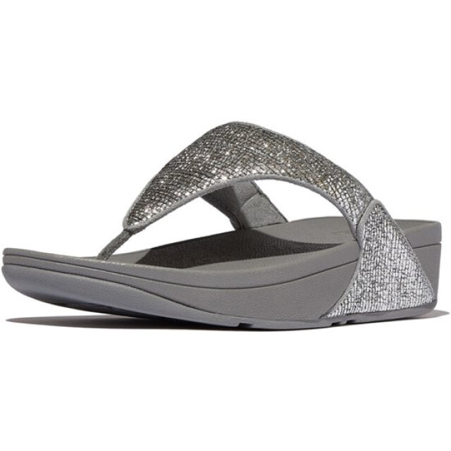 FitFlop Fitflop fitflop™ lulu crinkled-shimmer toe-post seen FitFlop FitFlop™ Lulu Crinkled-Shimmer Toe-Post Silver Seen large