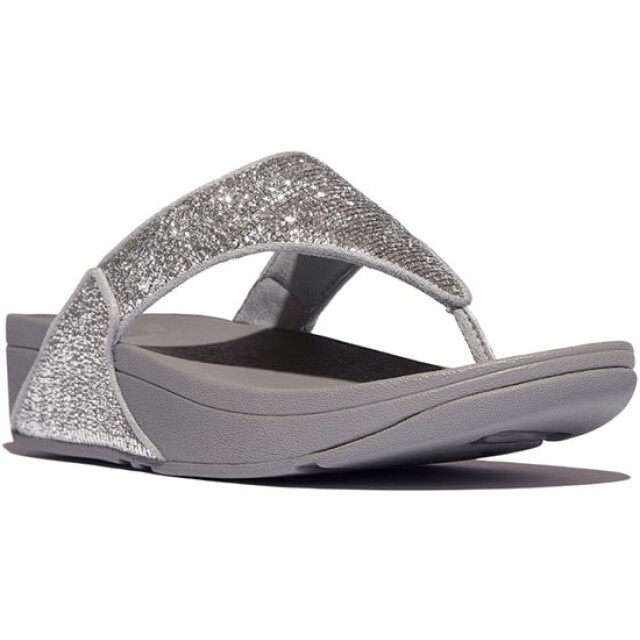 FitFlop Fitflop fitflop™ lulu crinkled-shimmer toe-post seen FitFlop FitFlop™ Lulu Crinkled-Shimmer Toe-Post Silver Seen large