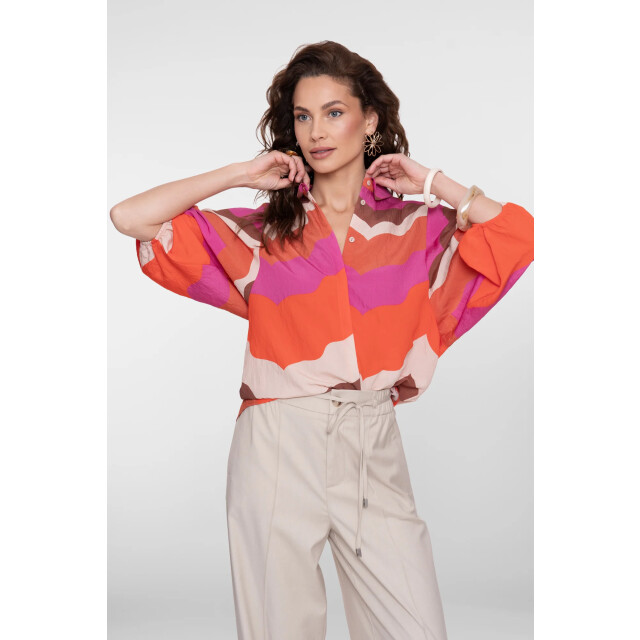 Geisha 63216-20 718 blouse ecru/brown/cassis 63216-20 718 large