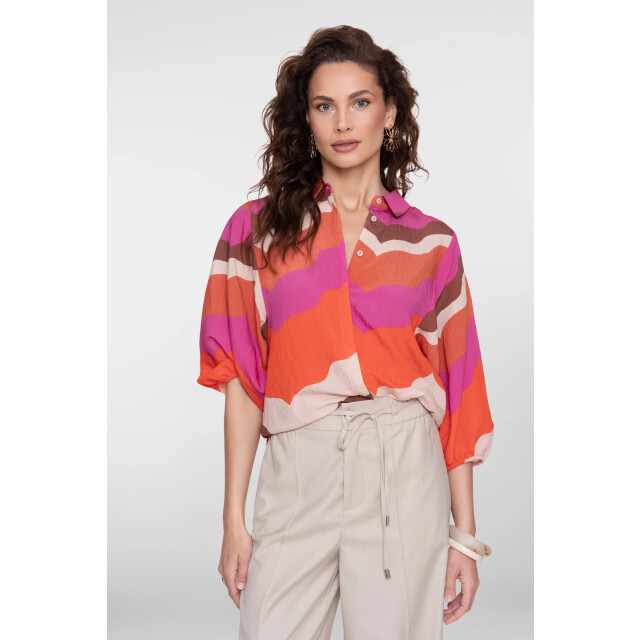 Geisha 63216-20 718 blouse ecru/brown/cassis 63216-20 718 large