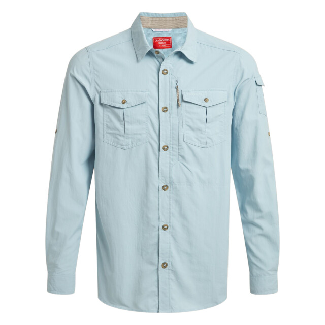 Craghoppers Heren adventure iii nosilife shirt met lange mouwen UTCG2173_niagarablue large