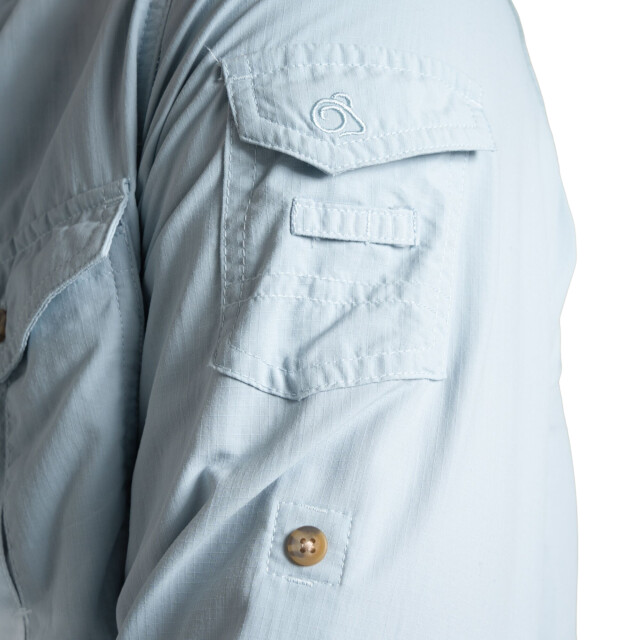 Craghoppers Heren adventure iii nosilife shirt met lange mouwen UTCG2173_niagarablue large