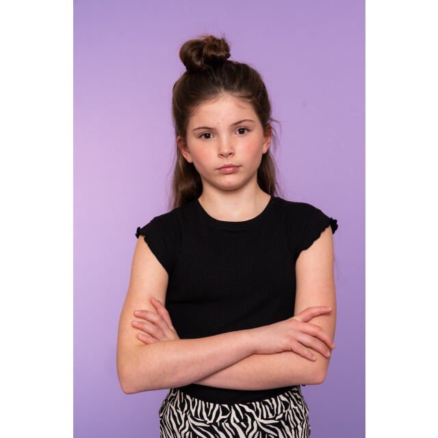 Geisha 62144k-41 rib ruffle t-shirt  62144K-41  large