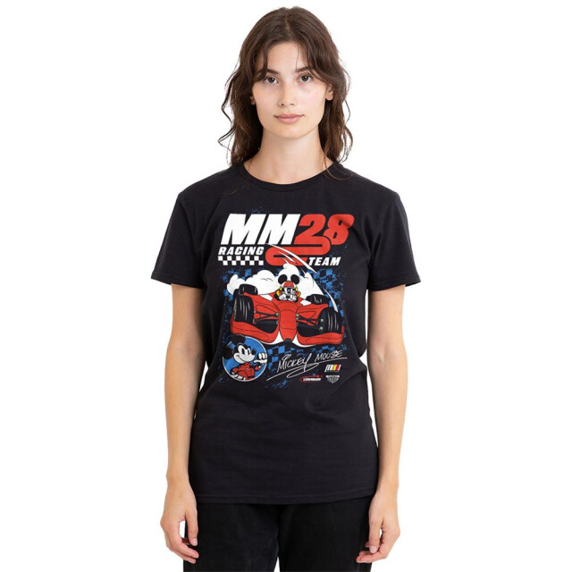 Disney Dames mickey mouse geruit racing t-shirt UTTV30473_black large