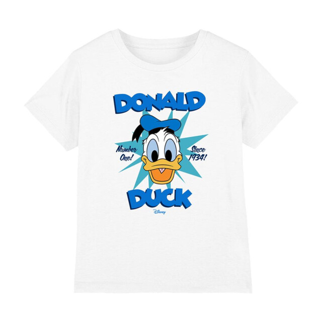 Disney Kinderen/kinderen donald duck gezicht sterren t-shirt UTTV30558_white large