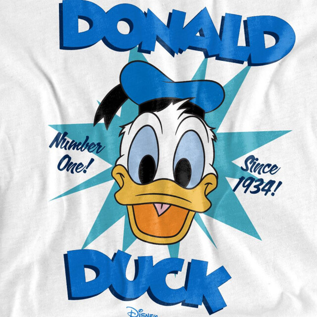 Disney Kinderen/kinderen donald duck gezicht sterren t-shirt UTTV30558_white large