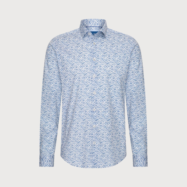 Blue Industry Het geometrisch dessin overhemd | 6110.61-DENIM large