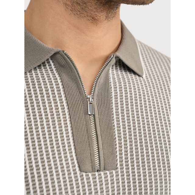 Blue Industry De gebreide print polo | KBIS26-M21 large