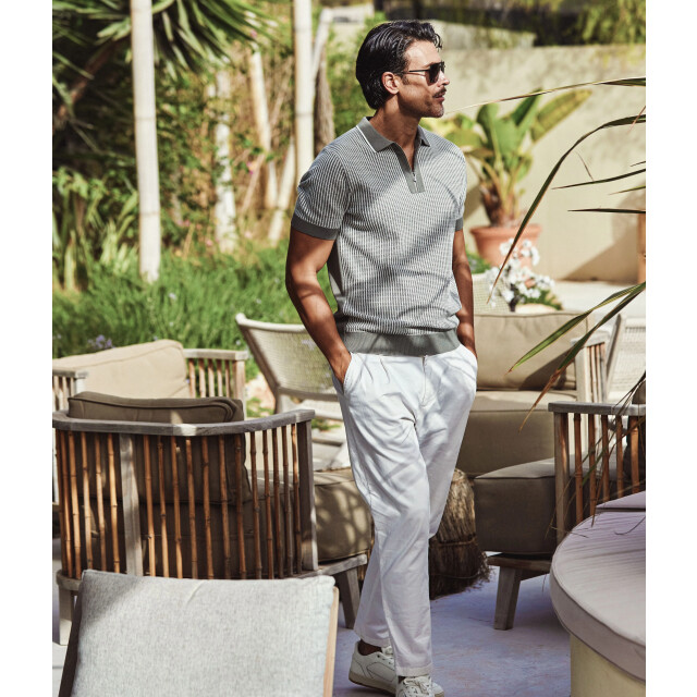 Blue Industry De gebreide print polo | KBIS26-M21 large