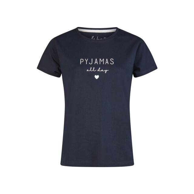 By Louise Dames korte pyjama set shortama donkerblauw/wit gestreept BL-6253-02 large
