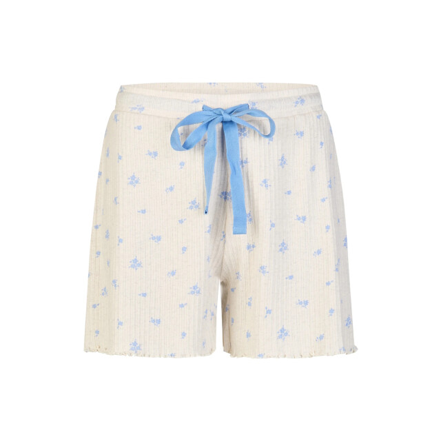 By Louise Dames korte pyjama set shortama lichtblauw/wit gebloemd BL-6254-02 large