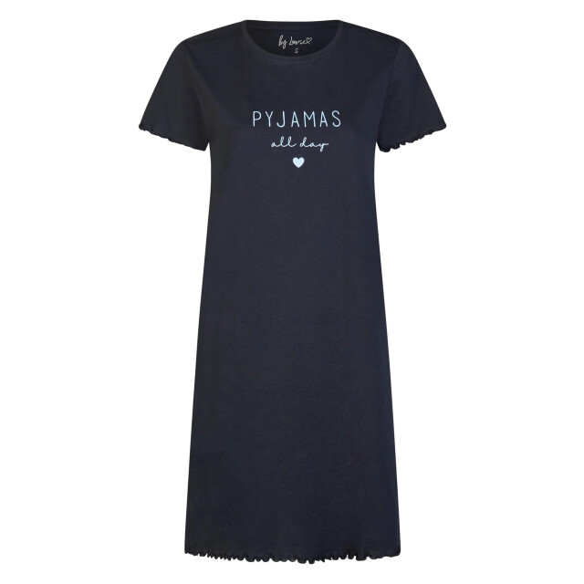 By Louise Dames lang nachthemd korte mouwen donker BL-6248-02 large