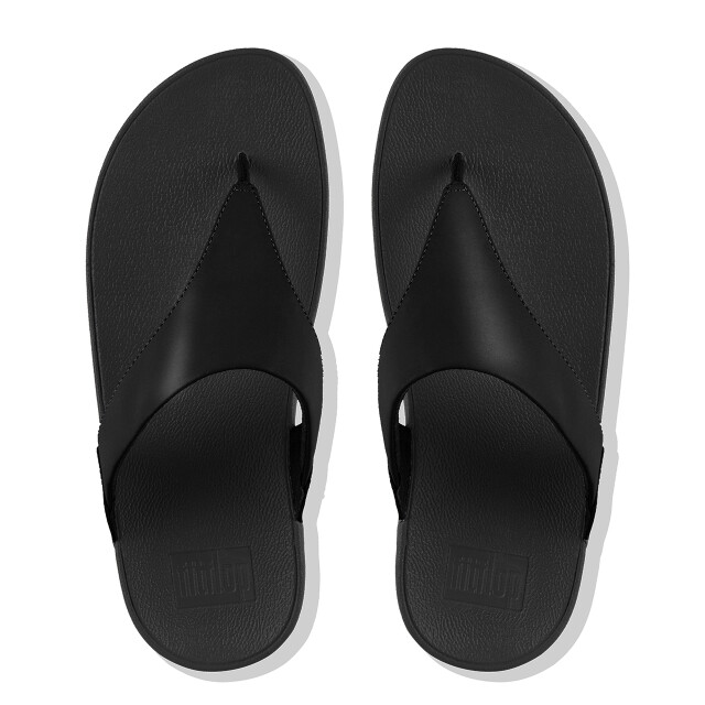 FitFlop Fitflop™ lulu leather toepost black FitFlop™ Lulu Leather Teenslippers – Leren Comfort Slippers Zwart large