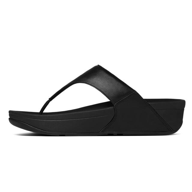 FitFlop Fitflop™ lulu leather toepost black FitFlop™ Lulu Leather Teenslippers – Leren Comfort Slippers Zwart large